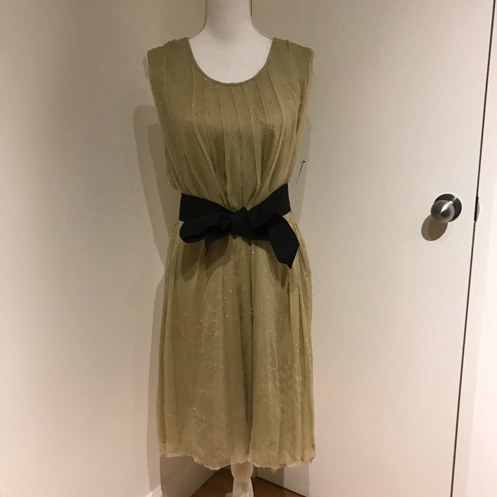 Green Tony Cohen dress, removable belt NWT
